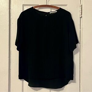 Pomandere Black Silk Blouse Luxury Italian Flowy